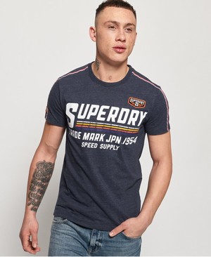 Superdry Custom Classics Férfi Pólók Kék | GMTYJ4309